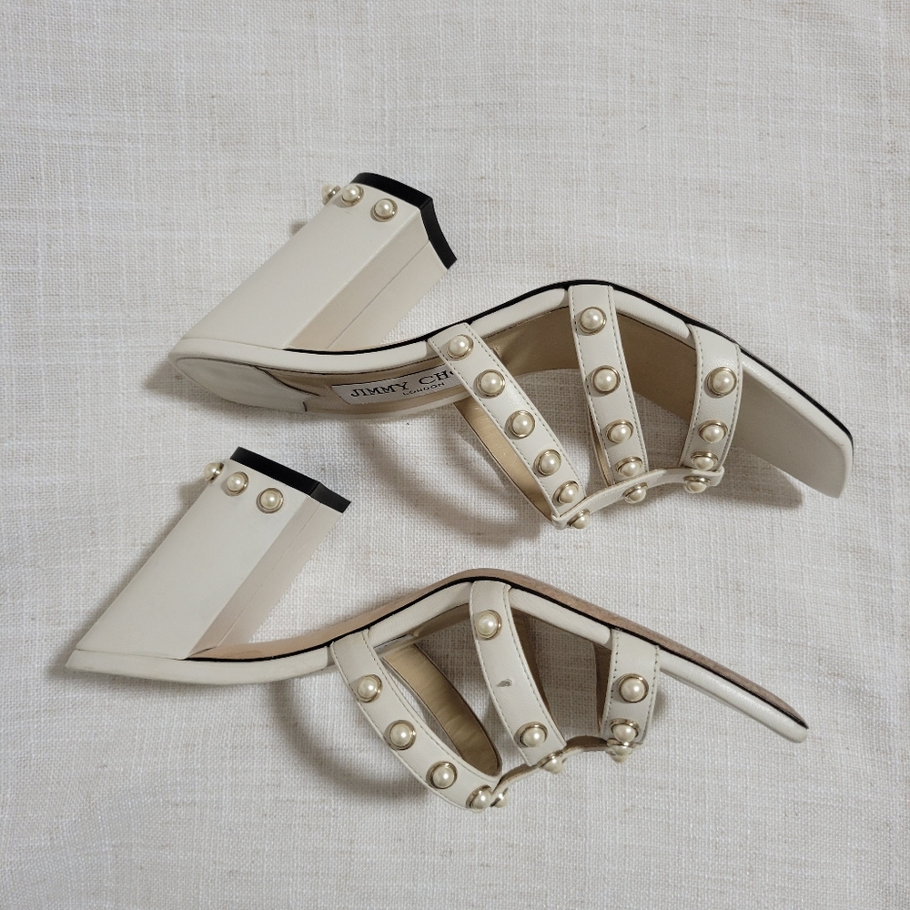 Jimmy Choo 85 Hazel Embellished Mules - Picture 4 of 8